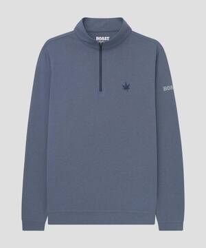 NEW BOAST men's greenwich quarter zip sweatshirt in vintage navy heather
